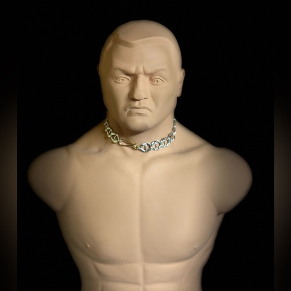 Open edit Geo anchor chain collar in Rhodium - Gold - Picture 2 of 8